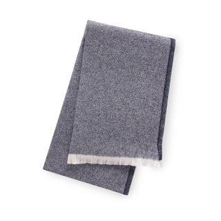 Pled din amestec de bumbac Euromant Linen, 140 x 180 cm, albastru marin
