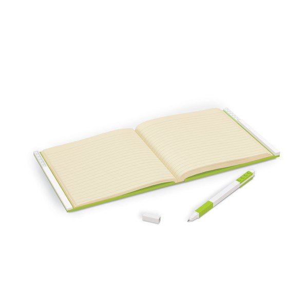 Caiet cu pix cu gel LEGO®, 15,9 x 15,9 cm, verde deschis-image-1