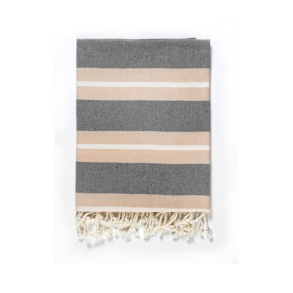 Prosop de plajă Kate Louise Cotton Collection Line, 100 x 180 cm, bej-gri-image-3