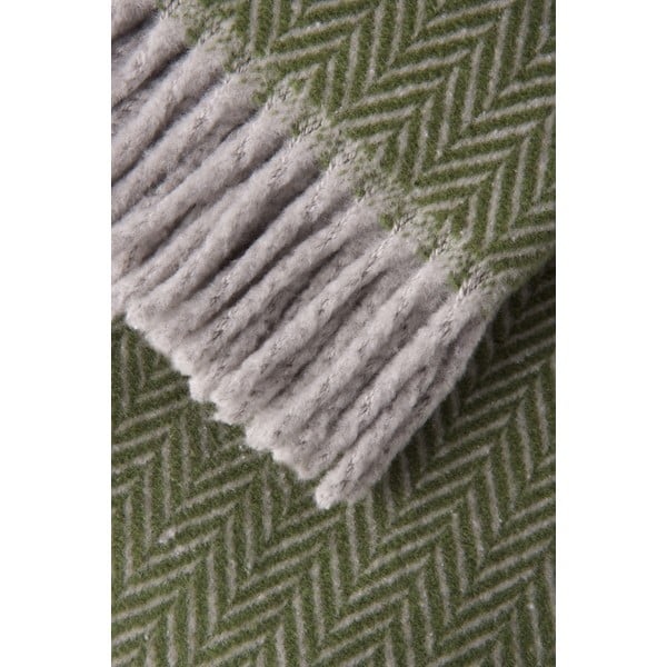 Pled din amestec de bumbac Euromant Skyline, 140 x 180 cm, verde-image-2