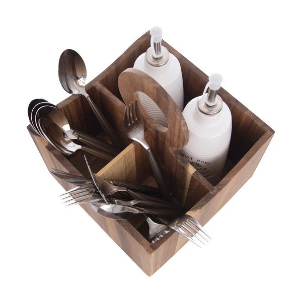 Suport pentru ustensile de bucătărie  din lemn Wooden – Orion-image-3