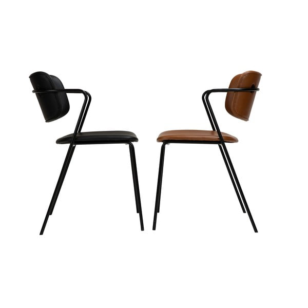 Scaun cu husă din piele artificială DAN-FORM Denmark Zed, maro-image-4