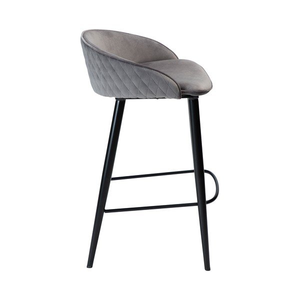 Scaun de bar gri din catifea 80 cm Dual – DAN-FORM Denmark-image-2