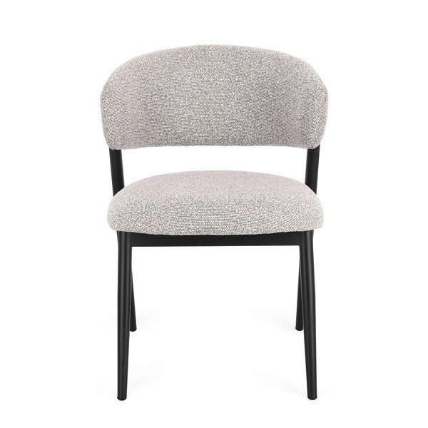 Scaun de dining gri tapițat Cassandra – Bizzotto-image-1