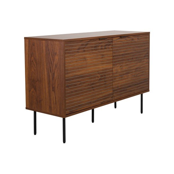 Comodă maro cu aspect de lemn de nuc 110x74x40 cm Stripes – White Label-image-1