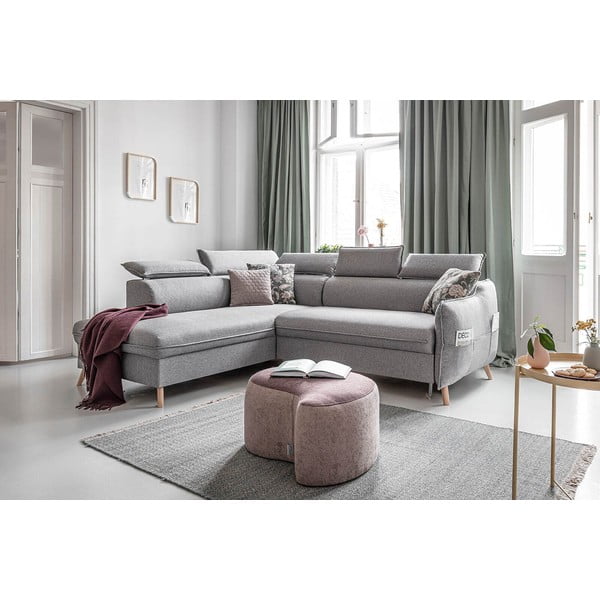 Colțar gri deschis extensibil (cu colț pe partea stângă ) Sweet Harmony – Miuform-image-3