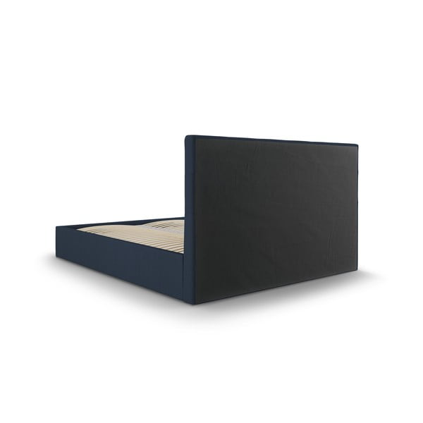 Pat matrimonial 160x200 cm albastru închis tapițat cu spațiu de depozitare cu somieră Nerin – Mazzini Beds-image-4