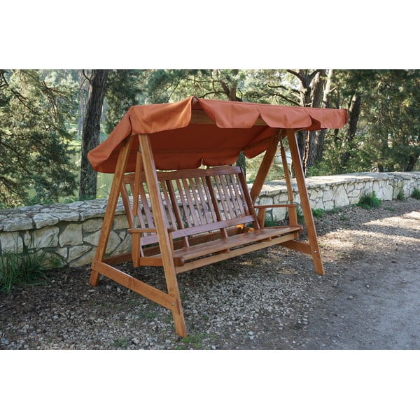 Balansoar de grădină maro din lemn Luisa – Rojaplast-image-2