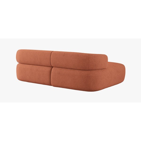 Colțar teracotă cu tapițerie din țesătură bouclé (cu colț pe partea stângă/cu șezlong) Jenny – Micadoni -image-2
