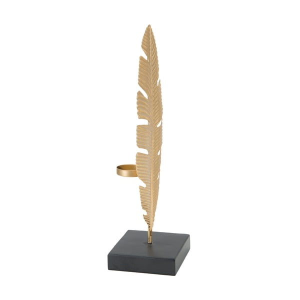 Sfeșnic decorativ Mauro Ferretti Feather, înălțime 34 cm, auriu-image-2