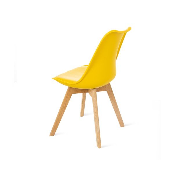 Set 2 scaune cu picioare din lemn de fag Bonami Essentials Retro, galben-image-4