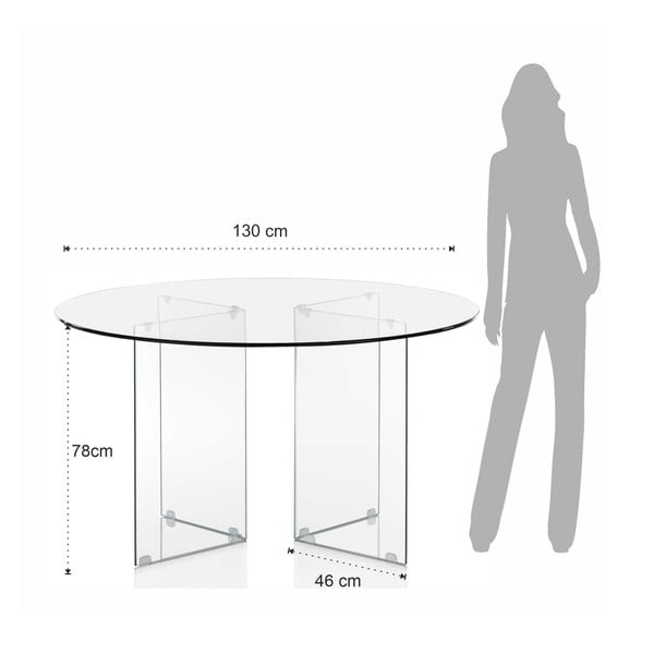 Masă de dining rotundă din sticlă ø 130 cm Kaya – Tomasucci-image-4