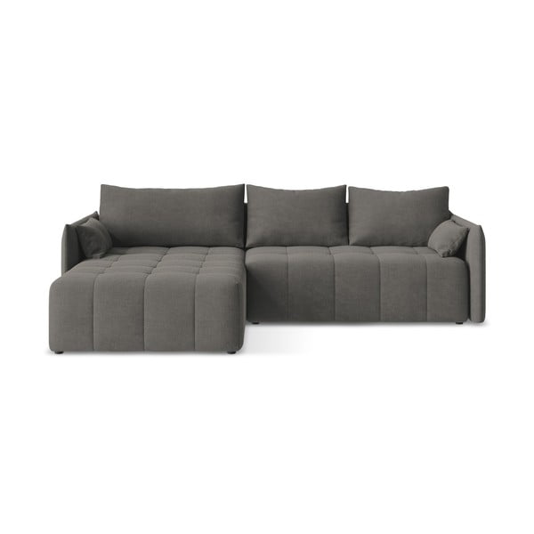 Colțar gri închis extensibil/cu spațiu de depozitare (cu colț pe partea stângă/cu șezlong) Moku – Makamii