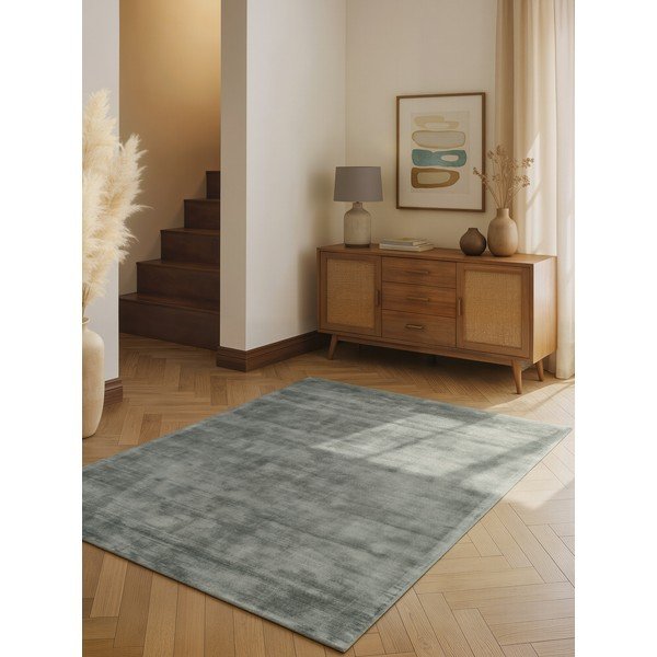 Covor albastru deschis țesut manual din viscoză 120x180 cm Noemi – Vikosa-image-1