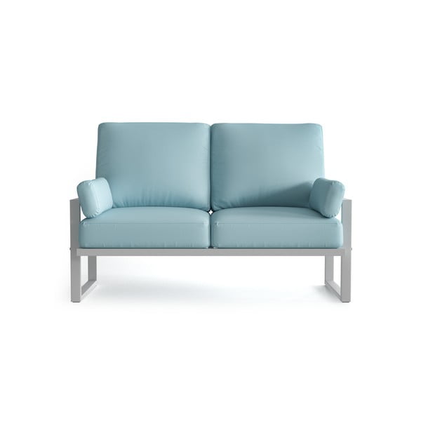 Canapea cu 2 locuri pentru exterior și picioare în nuanță deschisă Marie Claire Home Angie, albastru deschis