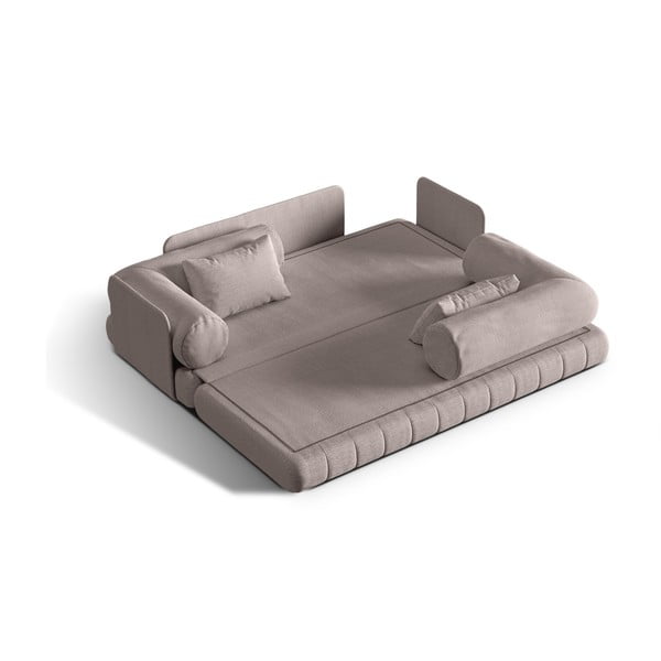 Canapea grej extensibilă cu tapițerie din țesătură bouclé 206 cm Kemi – Cosmopolitan Design-image-1