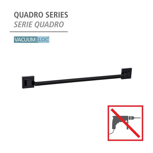Suport pentru prosoape negru autoadeziv din oțel inoxidabil Quadro – Wenko-image-4