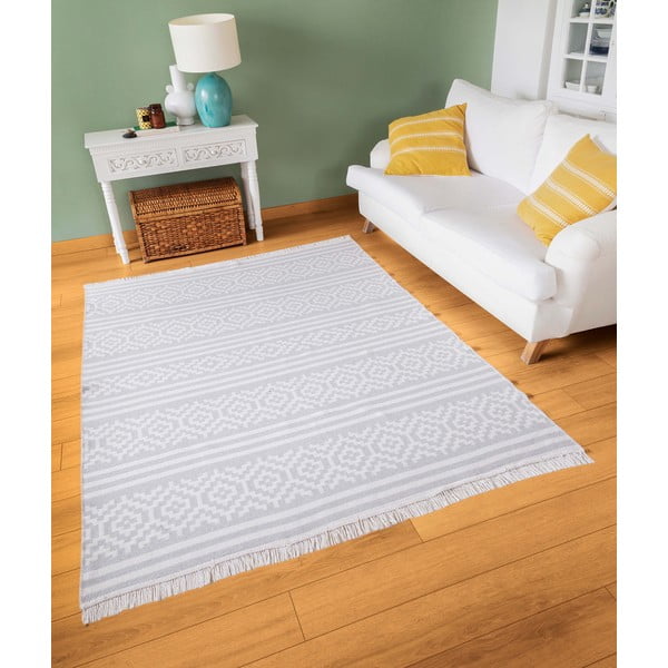 Covor din bumbac Oyo home Duo, 80 x 150 cm, gri-alb-image-1