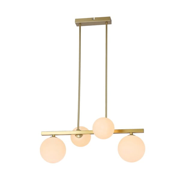 Lustră albă/aurie cu abajur din sticlă Kama – Candellux Lighting-image-2