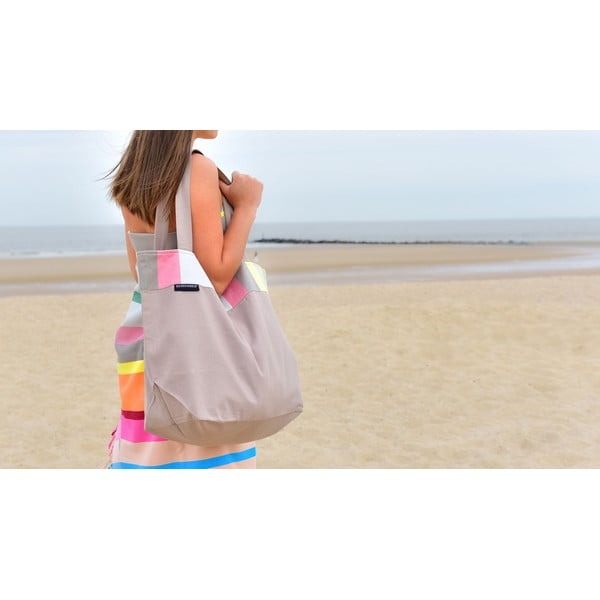 Geantă de plajă din bumbac Remember Marina, gri-image-2