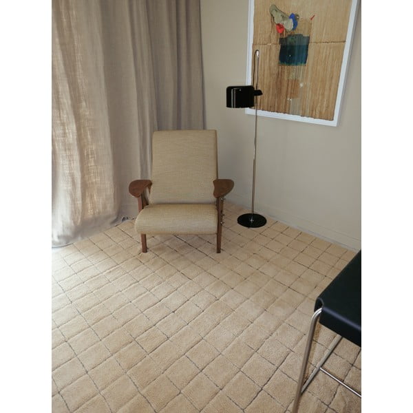 Covor tip traversă chihlimbar țesut manual din lână 80x230 cm Mosaic Amber – Lorena Canals-image-4