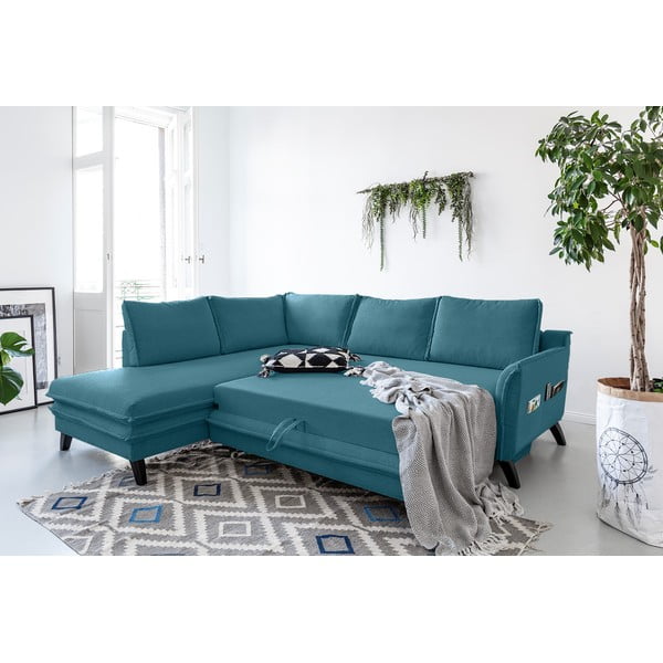 Colțar extensibil cu șezlong pe partea stângă Miuform Charming Charlie L, turcoaz-image-3