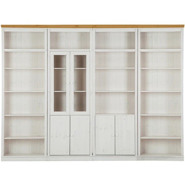 Bibliotecă albă din lemn de pin 296x223 cm Anita – Støraa