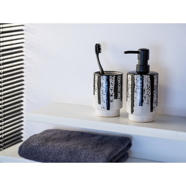 Dozator de săpun lichid alb-negru din ceramică 340 ml Subiza – Wenko-image-1