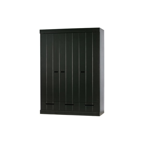 Dulap din lemn de pin WOOOD Connect, lățime 140 cm, negru-image-2