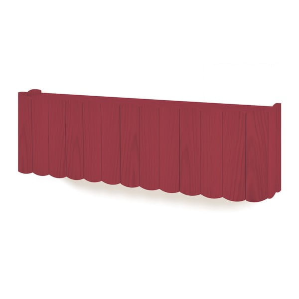 Raft de perete din lemn de fag HARTÔ, lungime 124 cm, roșu