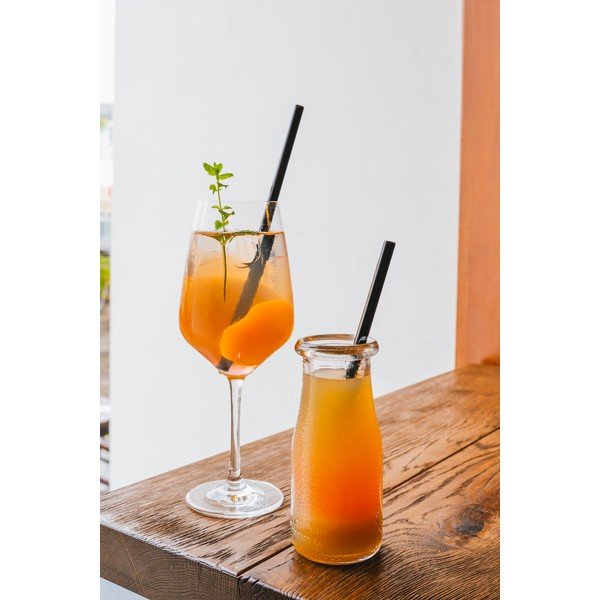 Set 6 paie din sticlă Vialli Design, lungime 20 cm, negru-image-3