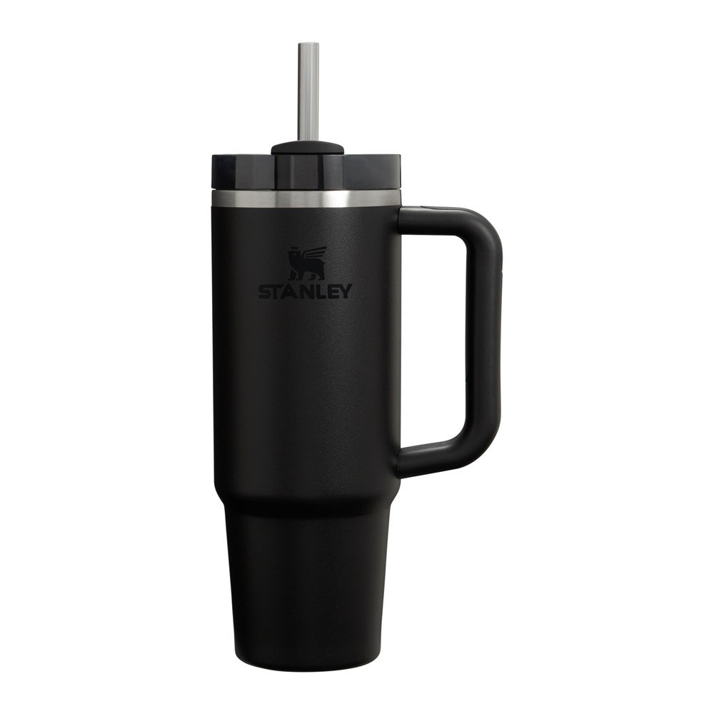 Termos negru cu pai din oÈu009Bel inoxidabil 890 ml Quencher H2.O FlowStateâu0084¢ Tumbler Black 2.0 âu0080Stanley