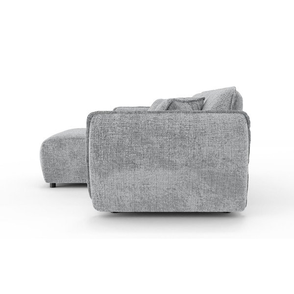 Colțar gri deschis cu tapițerie din chenille (cu colț pe partea stângă/cu șezlong) Nelia – Ropez-image-3