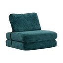 Fotoliu albastru-verde extensibil cu tapițerie din țesătură bouclé Faster – Mauro Ferretti