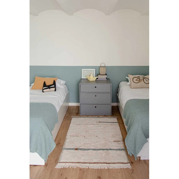 Covor albastru/crem lavabil/țesut manual din bumbac 140x200 cm Lanes Vintage Blue – Lorena Canals-image-1