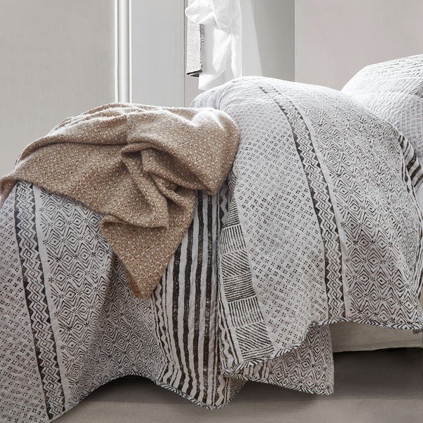 Cuvertură din micropercal cu 2 fețe de pernă Sleeptime Elegant Stripe, 250 x 260 cm-image-2