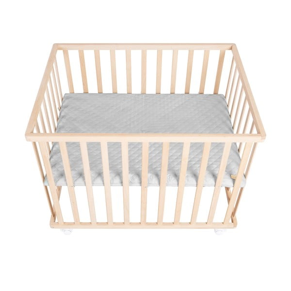 Țarc pentru copii gri din lemn masiv de fag 75x100 cm Roba style – Roba-image-2