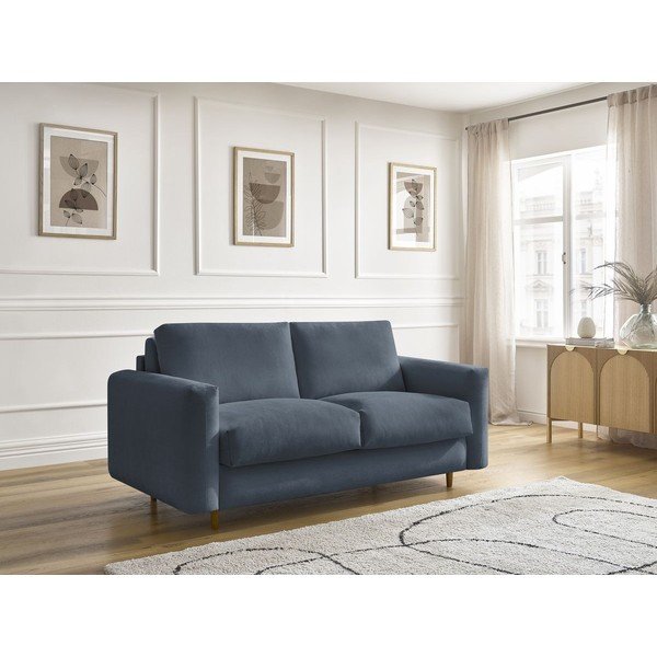 Canapea albastru-închis pentru dormitul zilnic/extensibilă 220 cm Cocoone – Bobochic Paris-image-1