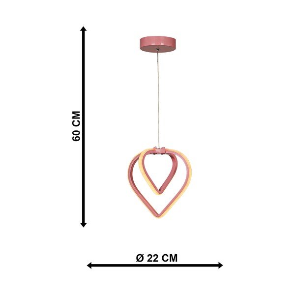 Lustră roz LED din metal ø 22 cm Sevinc – Squid Lighting-image-4