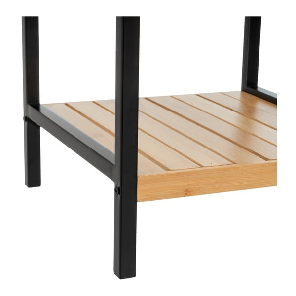 Etajeră neagră/în culoare naturală din bambus 30x70 cm – Casa Selección-image-1
