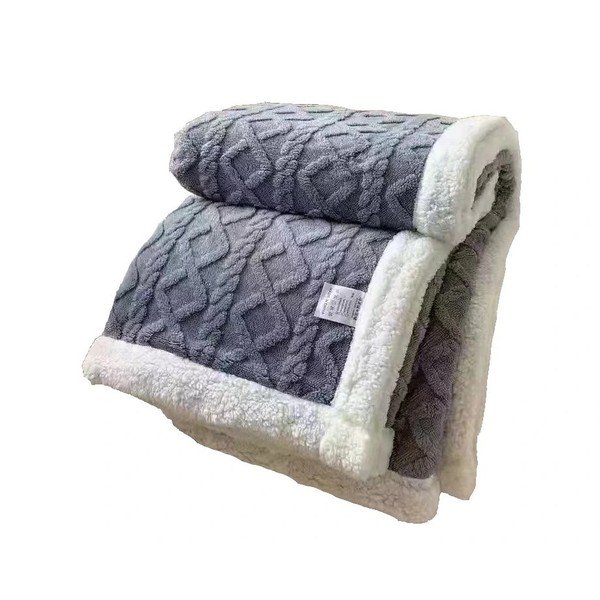 Pătură gri din sherpa 150x200 cm Island – My House-image-1