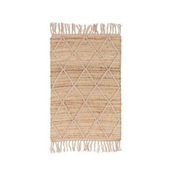 Covor în culoare naturală țesut manual din iută 60x90 cm Shaila – Yes Everyday