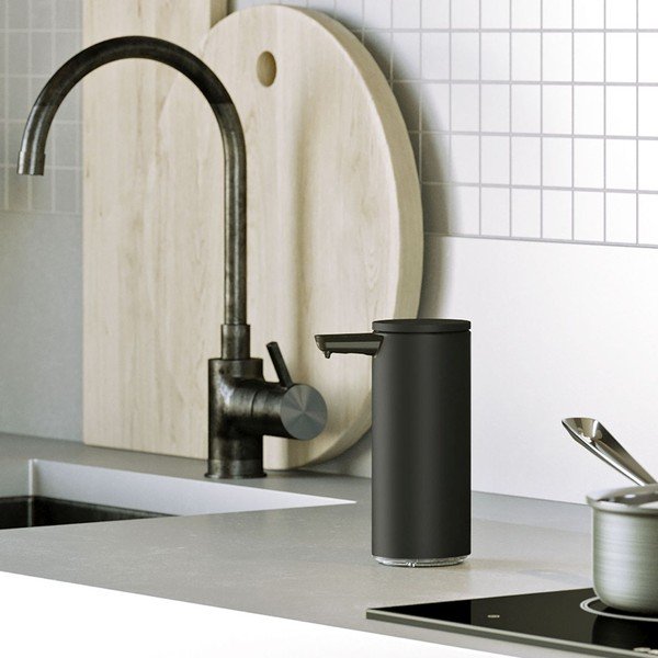 Dozator de săpun lichid negru mat automat din oțel 266 ml – simplehuman-image-1