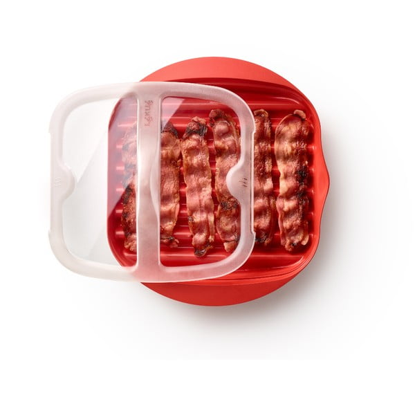 Recipient din plastic pentru bacon Lékué Bacon, roșu-image-1