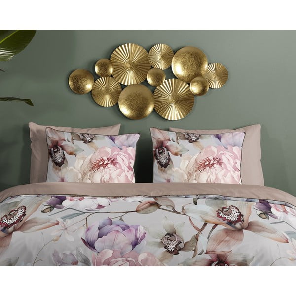 Lenjerie de pat gri-maro din bumbac satinat pentru pat de o persoană, extinsă 140x220 cm Colinda – Descanso-image-2