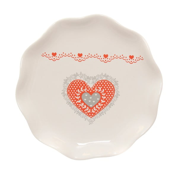 Platou din ceramică pentru tort Kasanova Heart, ø 21 cm