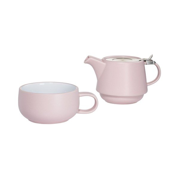 Set ceașcă cu ceainic din ceramică Maxwell & Williams, roz