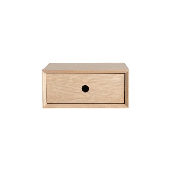 Noptieră în culoare naturală deschisă suspendată cu aspect de lemn de stejar Time – Ellos Home-image-2