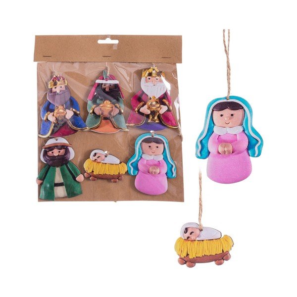 Ornamente de Crăciun 6 buc. din lemn 9 cm Nativity – Casa Selección