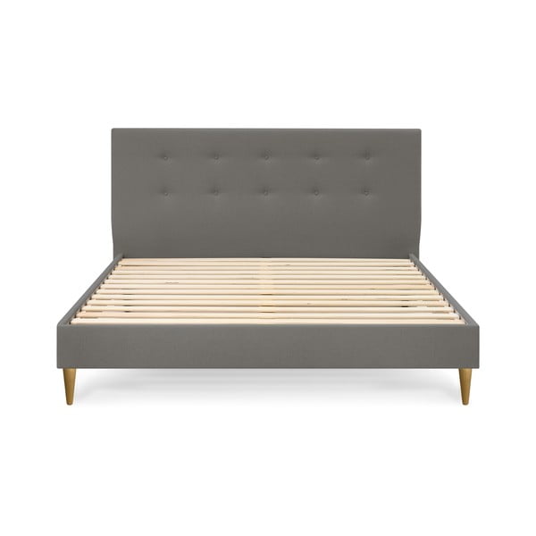 Pat matrimonial 180x200 cm gri antracit tapițat cu somieră Rory – Bobochic Paris-image-2